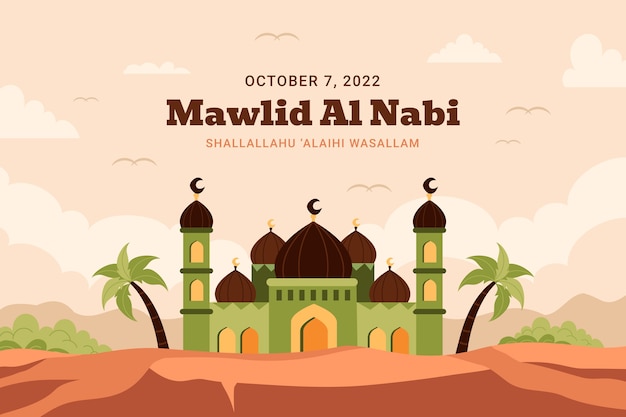 Fondo plano mawlid al nabi