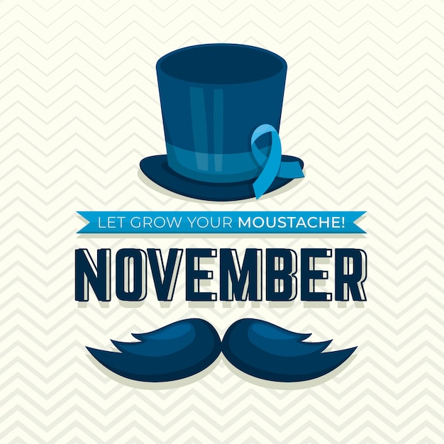 Vector fondo plano movember con cinta