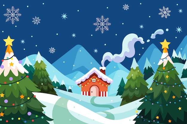 Vector fondo plano de navidad