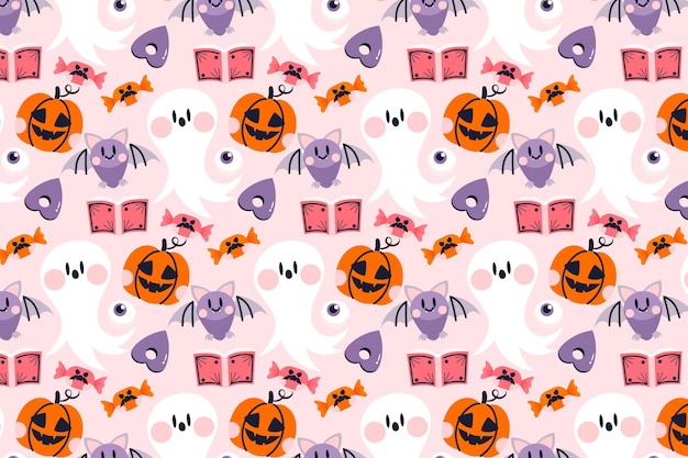 Fondo plano pastel de halloween