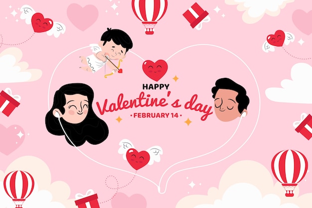 Vector fondo plano de san valentín