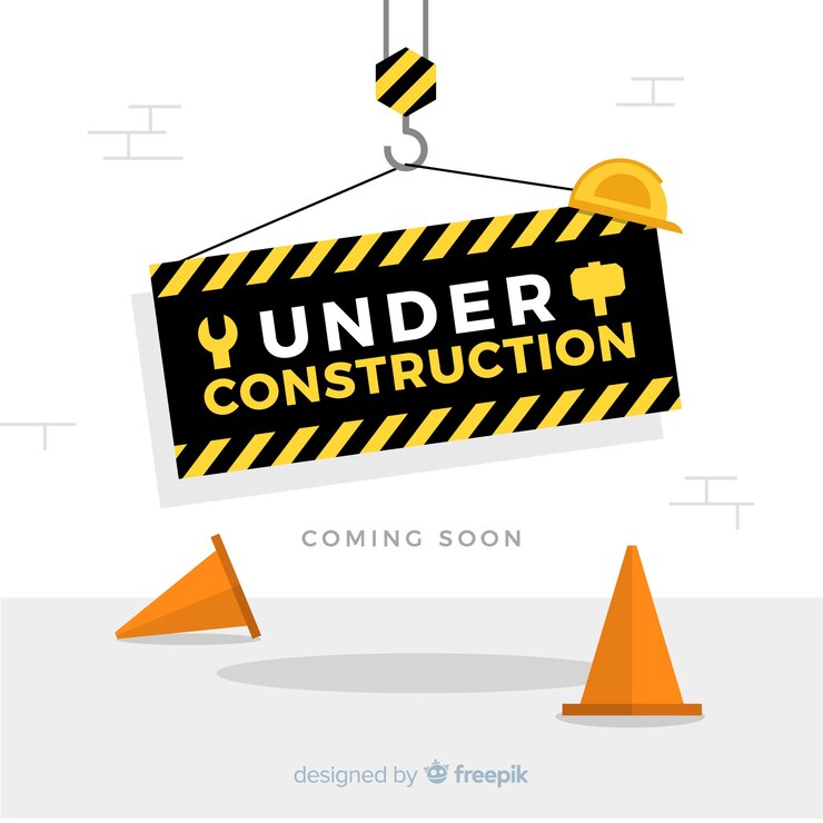 Vector fondo plano señal de advertencia de construcción