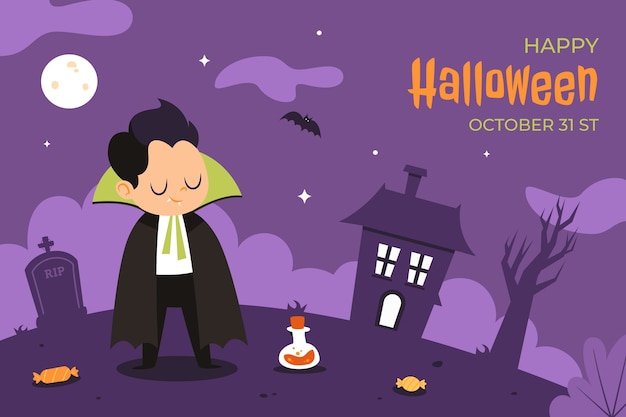 Vector fondo plano para la temporada de halloween