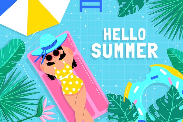 Vector fondo plano para la temporada de verano