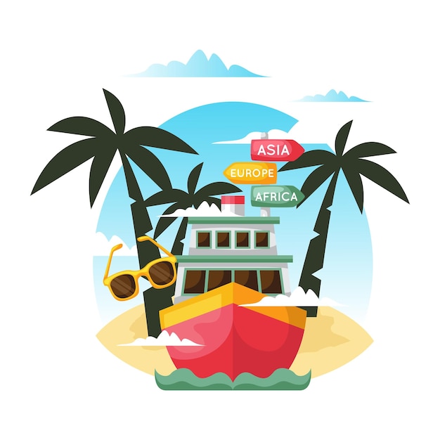 Vector fondo plano para vacaciones ilustración vectorial