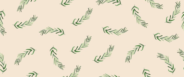 Fondo plano de vector Estampado floral moderno sin costuras Lindas hojas verdes Patrón de primavera moderno