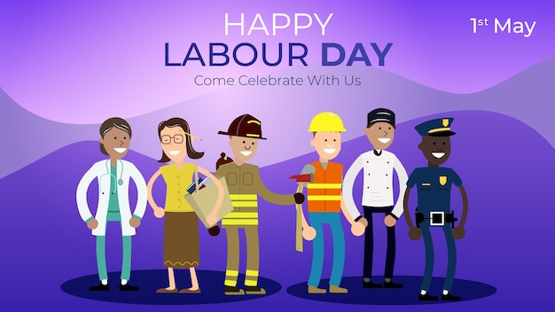 fondo plano vectorial para la celebración del Día del Trabajo