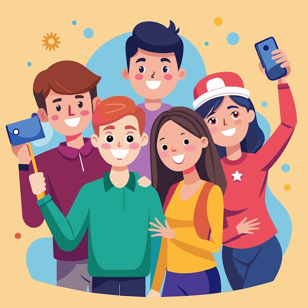 Fondo plano vectorial colorido celebrando el Día de la Amistad con amigos