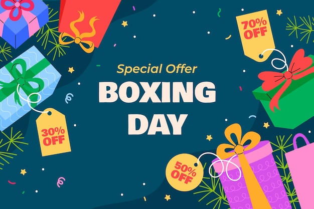Fondo plano para las ventas del día de boxeo