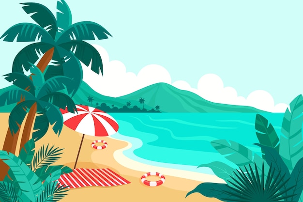 Vector fondo plano de verano para videollamadas.