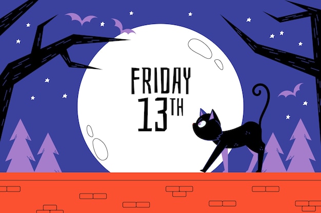 Fondo plano de viernes 13