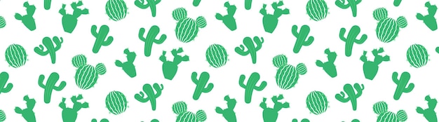 El fondo de la planta de cactus verde es un patrón sin costuras.