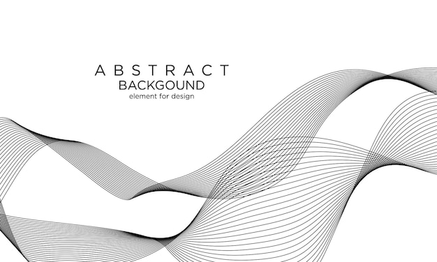 Fondo de plantilla abstracto con diseño de onda Ecualizador de pista de frecuencia digital Fondo de arte de línea estilizada Onda negra con líneas creadas con la herramienta de mezcla Ilustración vectorial
