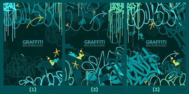 Vector fondo de plantilla de arte de ilustración de vector de cartel de estilo de graffiti de estilo de graffiti de arte de calle urbano abstracto oscuro