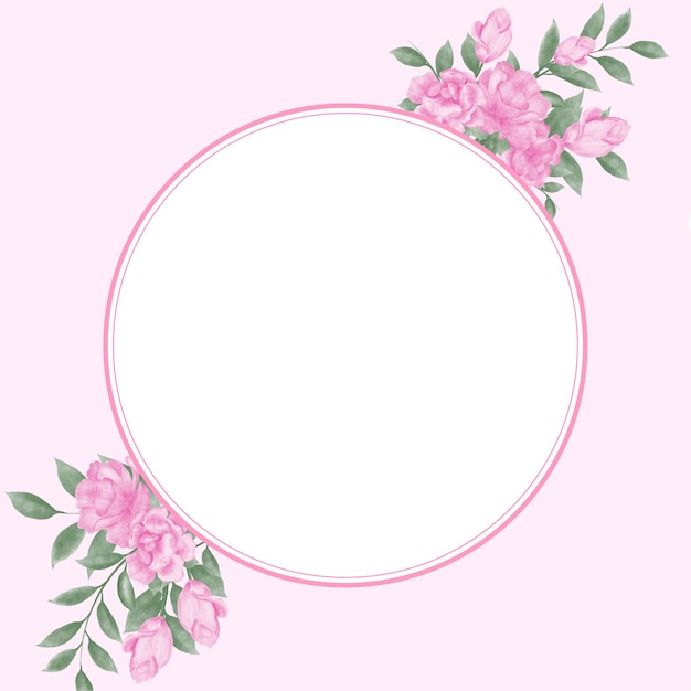 Fondo de plantilla de diseño de acuarela floral dibujado a mano