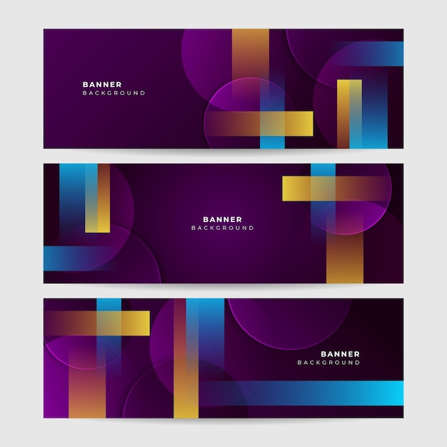 Fondo de plantilla de diseño de banner de polígono colorido colorido abstracto