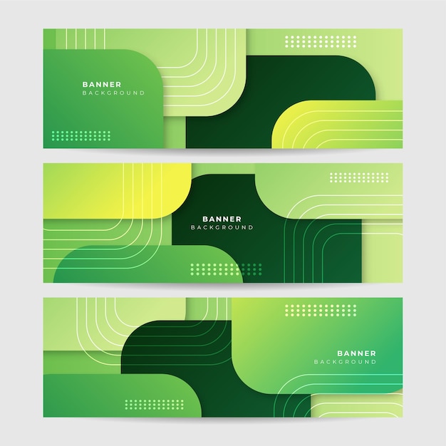Fondo de plantilla de diseño de banner de polígono verde colorido colorido abstracto