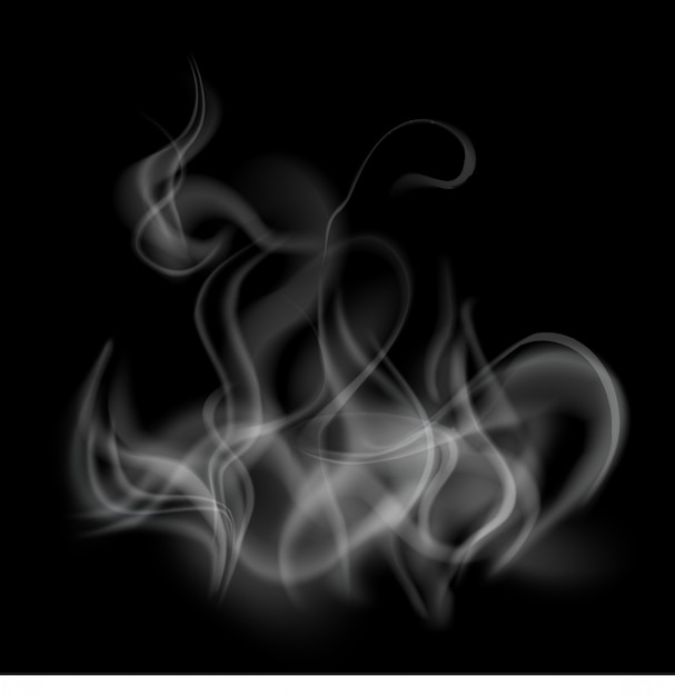 Vector fondo de plantilla de humo aislado y transparente.