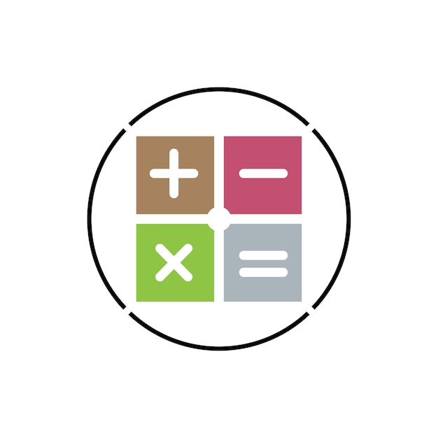 El fondo de la plantilla de icona vectorial de la calculadora