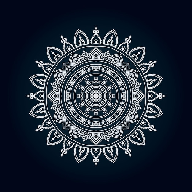 Fondo de plantilla de lujo mandala negro Vector Premium