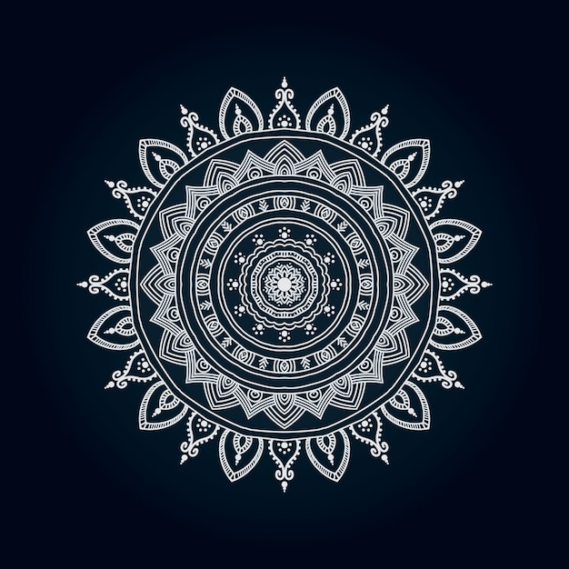 Fondo de plantilla de lujo mandala negro vector premium