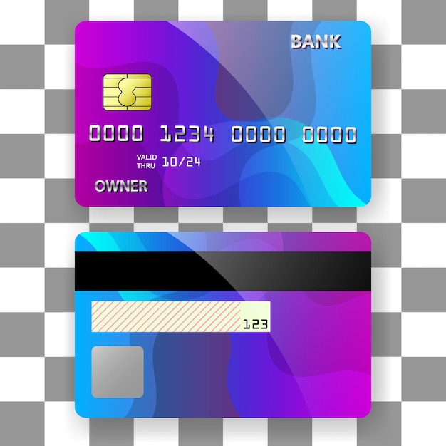 Vector fondo de plantilla de tarjeta bancaria océano azul profundo