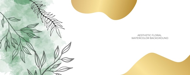 Fondo de plantilla de tarjeta de invitación de boda acuarela con decoración de línea. fondo abstracto guardar la fecha, invitación, tarjeta de felicitación, vector multiusos