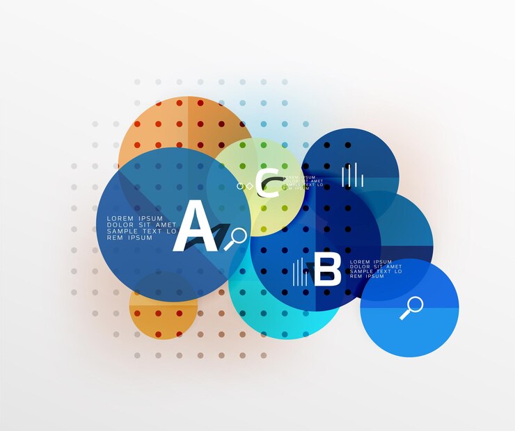 Vector fondo de plantilla de vector de infografía de círculo brillante colorido para opciones de número de diagrama de diseño de flujo de trabajo o diseño web