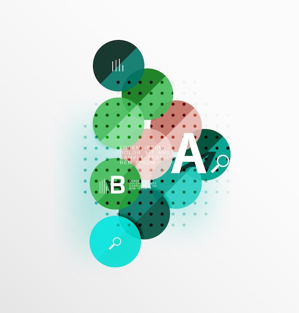 Fondo de plantilla de vector de infografía de círculo brillante colorido para opciones de número de diagrama de diseño de flujo de trabajo o diseño web