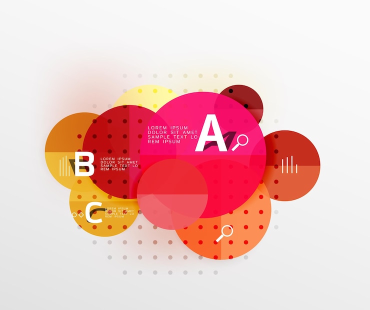 Vector fondo de plantilla de vector de infografía de círculo brillante colorido para opciones de número de diagrama de diseño de flujo de trabajo o diseño web