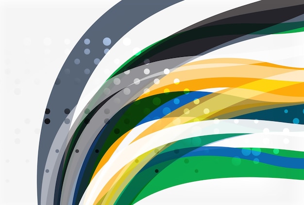 Fondo de plantilla vectorial de rayas de onda de colores elegantes para opciones de número de diagrama de diseño de flujo de trabajo o diseño web