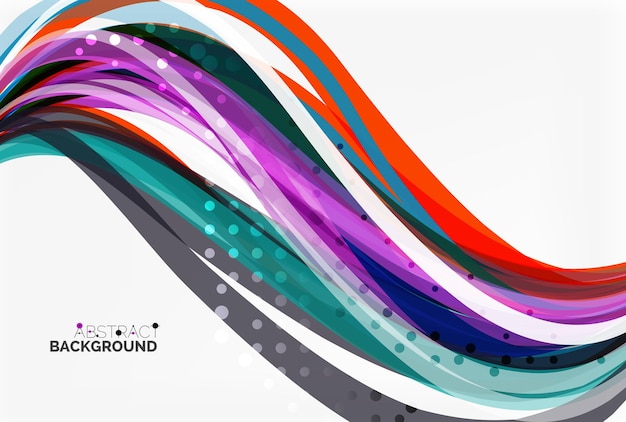 Fondo de plantilla vectorial de rayas de onda de colores elegantes para opciones de número de diagrama de diseño de flujo de trabajo o diseño web