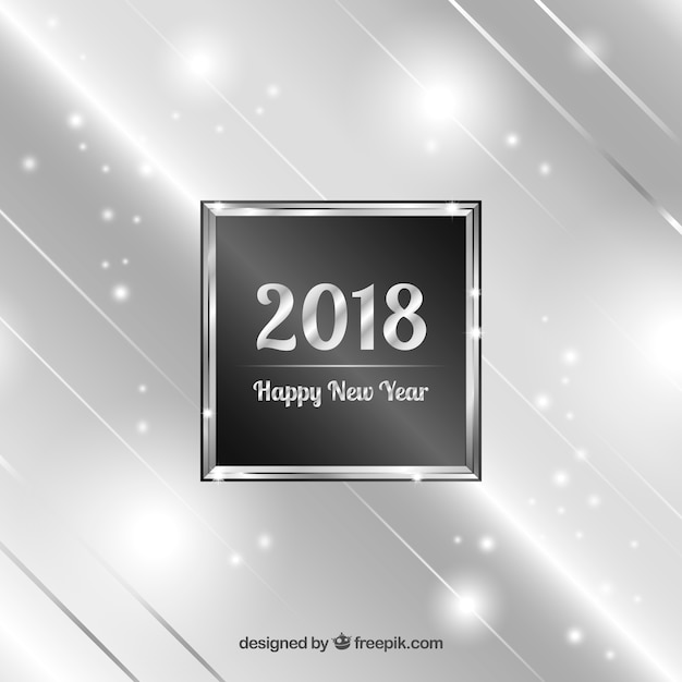 Fondo plateado de año nuevo 2018