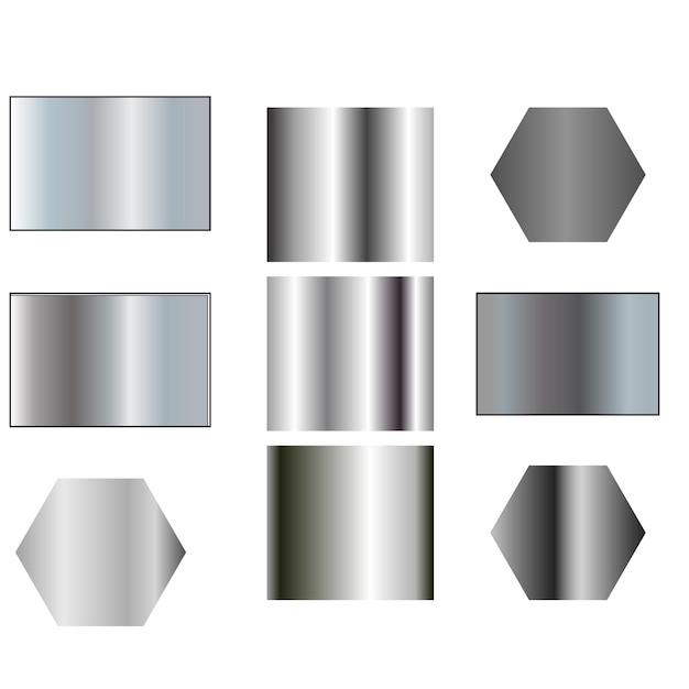 El fondo plateado de la textura del icono vectorial tiene un patrón sin costuras, realista, ligero, elegante, brillante y metálico.