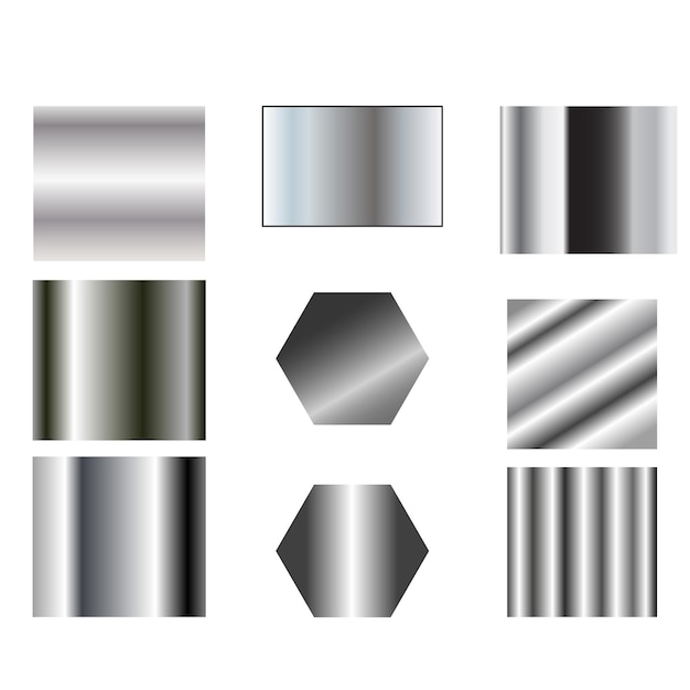 El fondo plateado de la textura del icono vectorial tiene un patrón sin costuras, realista, ligero, elegante, brillante y metálico.