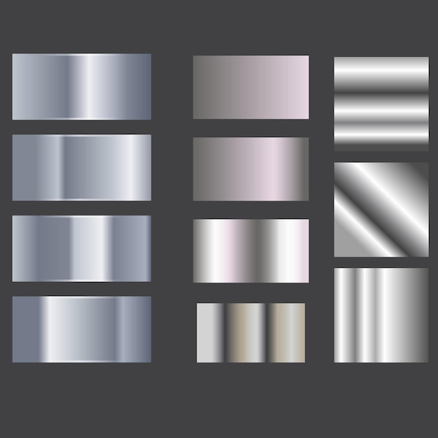 El fondo plateado de la textura del icono vectorial tiene un patrón sin costuras, realista, ligero, elegante, brillante y metálico.
