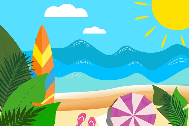 Fondo de la playa de verano