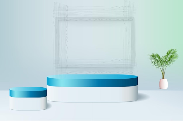 Fondo del podio 3D Exposición de productos Renderización 3D de lujo del podio para la presentación del producto
