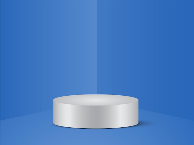 Fondo de podio azul realista vector libre