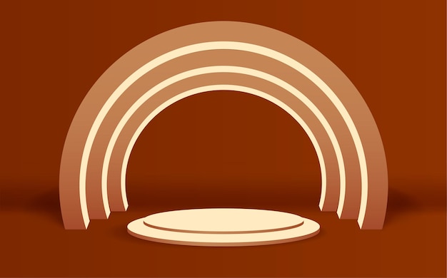 Fondo de podio clásico. Podio 3d para colocación de productos con fondo circular.