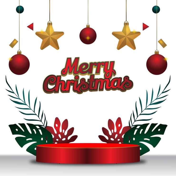 Fondo de podio de exhibición de productos de feliz navidad