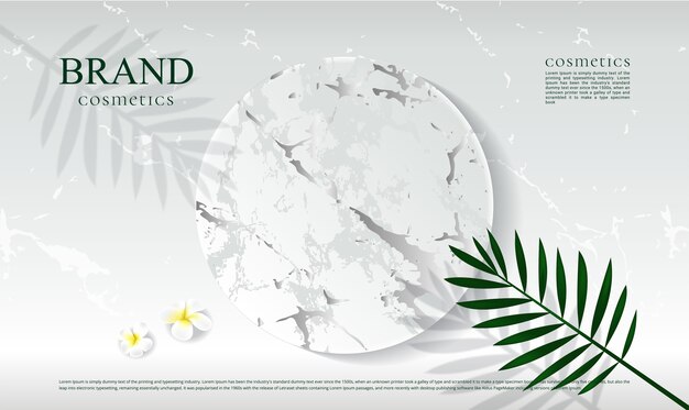 Fondo de podio de mármol blanco para mostrar