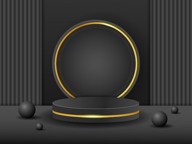 El fondo del podio de oro negro
