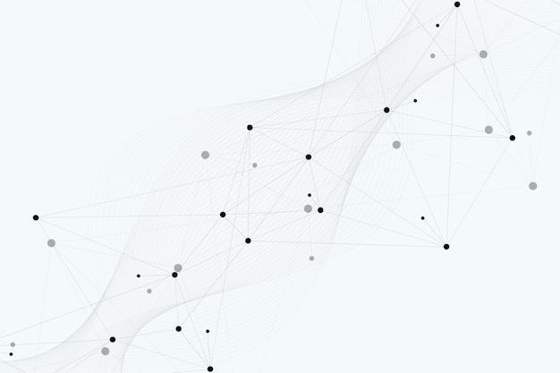 Fondo poligonal abstracto con líneas y puntos conectados patrón geométrico minimalista estructura de la molécula y comunicación fondo del plexo gráfico concepto de tecnología de medicina científica