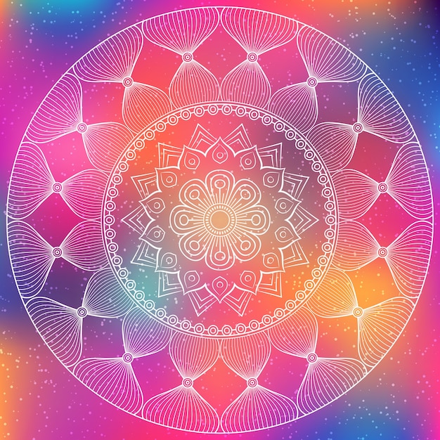 Vector fondo poligonal decorado con un mandala