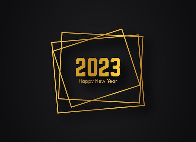 Fondo poligonal geométrico dorado feliz año nuevo 2023