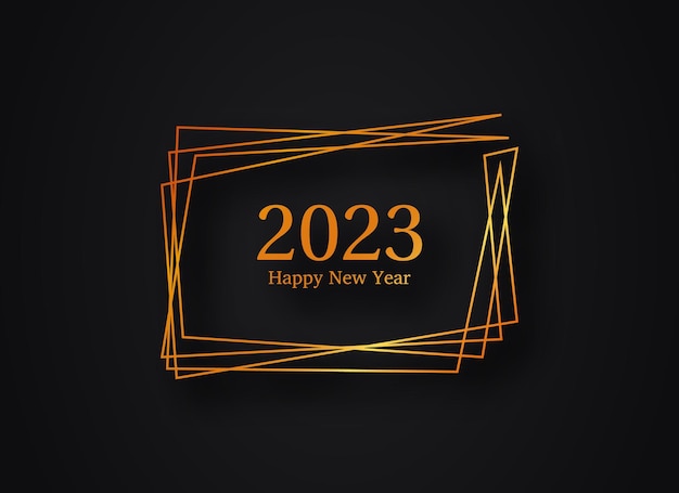 Fondo poligonal geométrico dorado feliz año nuevo 2023