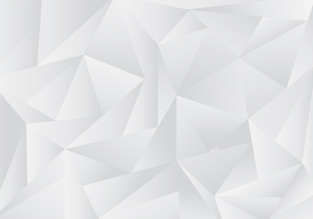 Fondo de polígono bajo abstracto gris y blanco