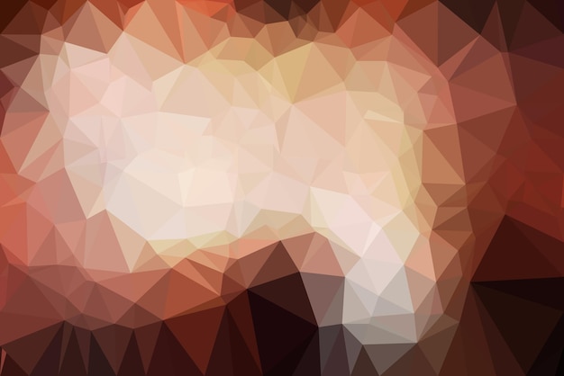 Un fondo de polígono abstracto con un patrón triangular en marrón, naranja y amarillo.