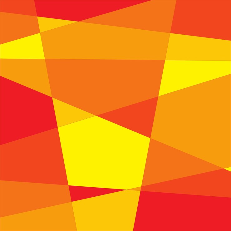 Fondo de polígono mosaico abstracto amarillo y rojo